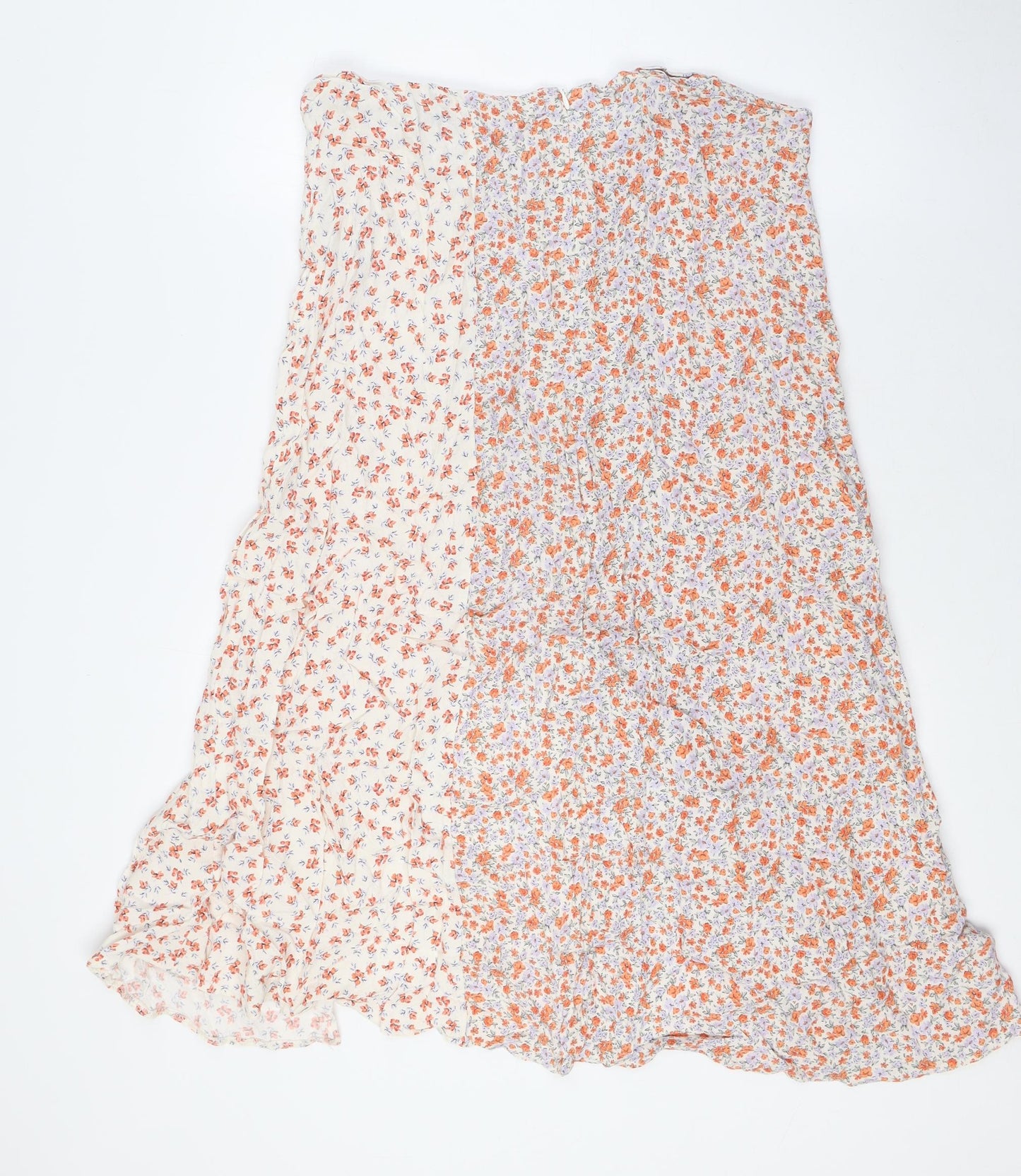 New Look Womens Multicoloured Floral Viscose A-Line Skirt Size 16 Zip