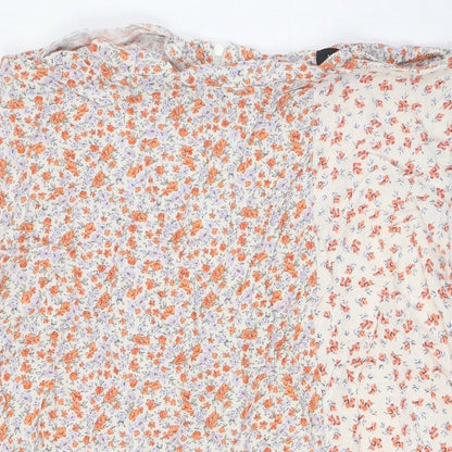 New Look Womens Multicoloured Floral Viscose A-Line Skirt Size 16 Zip