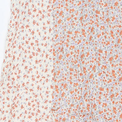 New Look Womens Multicoloured Floral Viscose A-Line Skirt Size 16 Zip