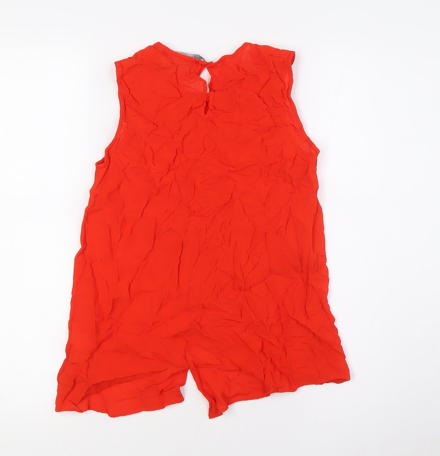 Womens UK Size S Zara Red Basic Button-Up