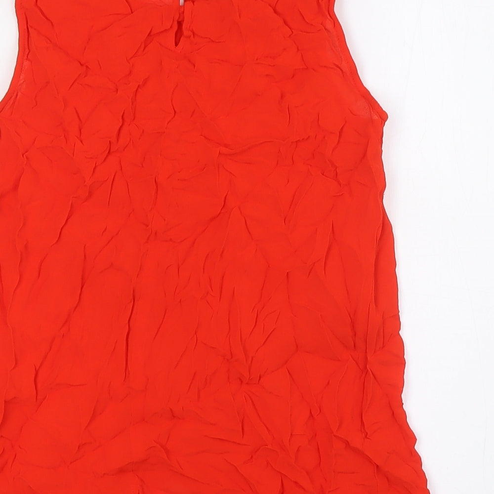 Womens UK Size S Zara Red Basic Button-Up