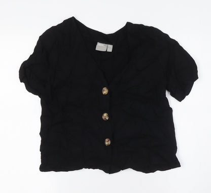 Womens UK Size 6 ASOS Black Basic Button-Up