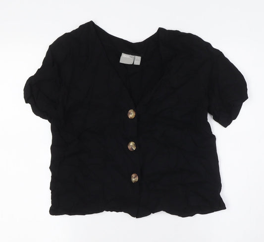 Womens UK Size 6 ASOS Black Basic Button-Up