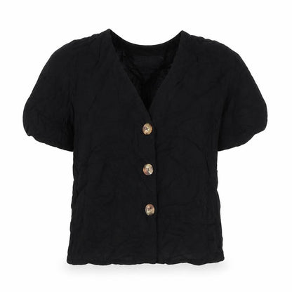 Womens UK Size 6 ASOS Black Basic Button-Up