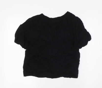 Womens UK Size 6 ASOS Black Basic Button-Up