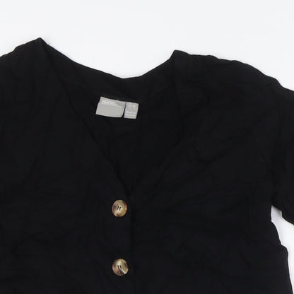 Womens UK Size 6 ASOS Black Basic Button-Up