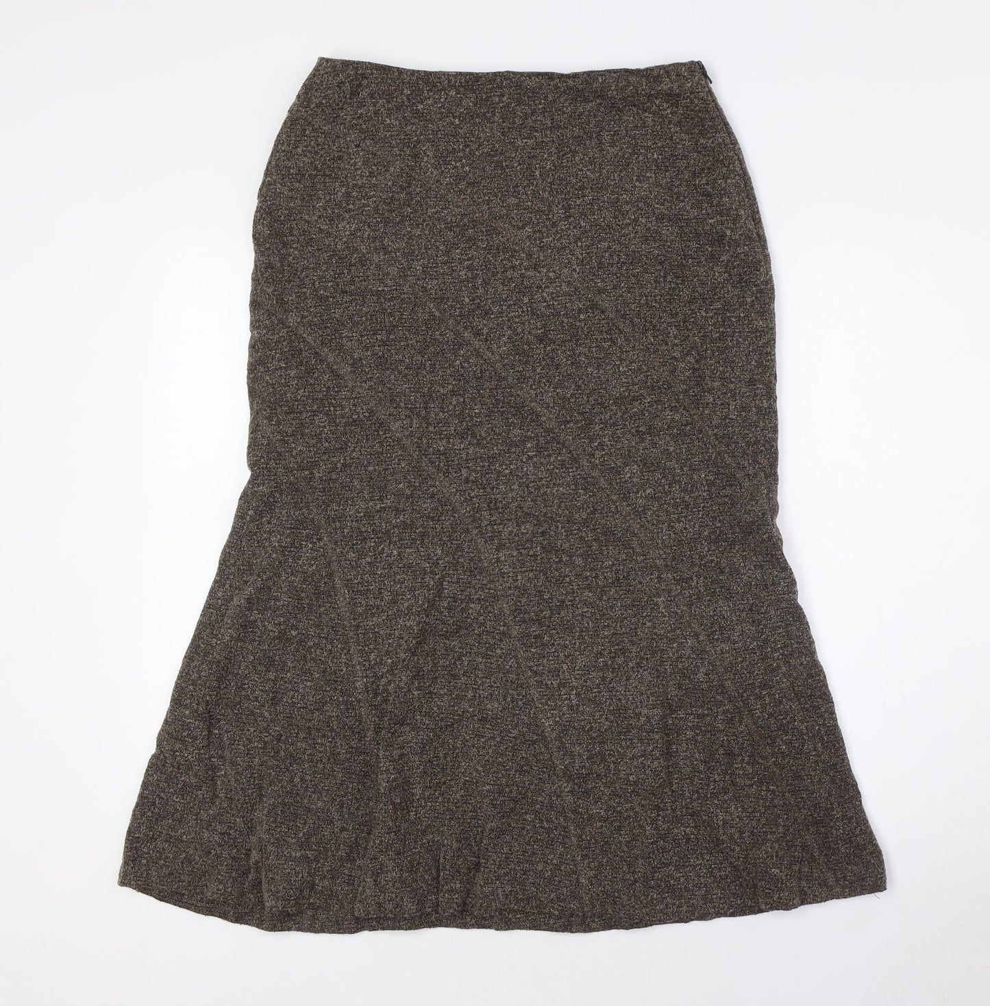 Precis Womens Brown Viscose A-Line Skirt Size 10 Zip