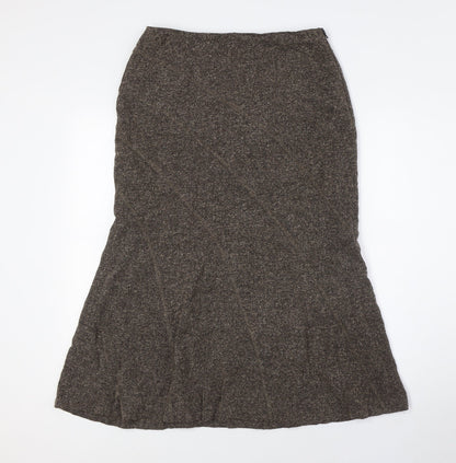 Precis Womens Brown Viscose A-Line Skirt Size 10 Zip