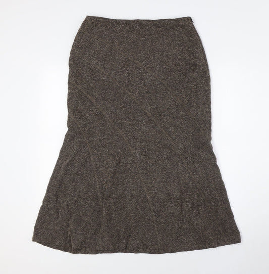 Precis Womens Brown Viscose A-Line Skirt Size 10 Zip