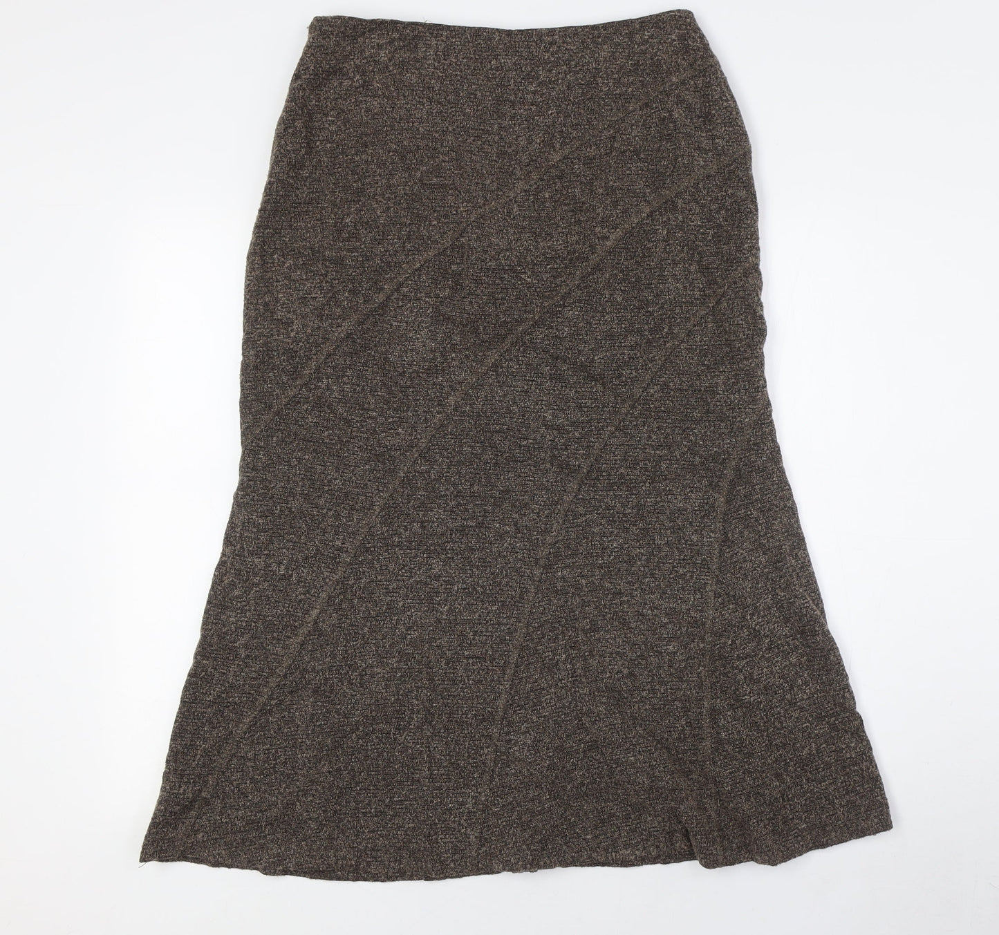 Precis Womens Brown Viscose A-Line Skirt Size 10 Zip