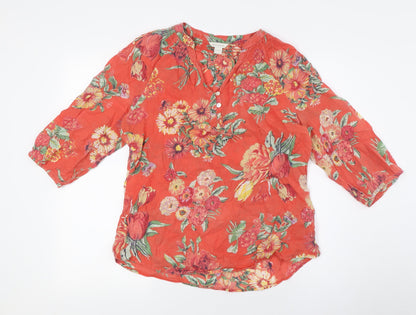 Womens UK Size 12 Monsoon Orange Basic Button-Up