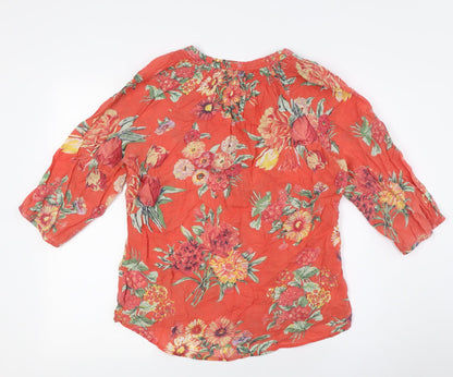 Womens UK Size 12 Monsoon Orange Basic Button-Up