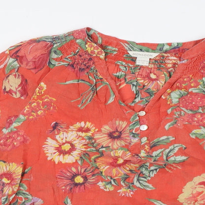 Womens UK Size 12 Monsoon Orange Basic Button-Up