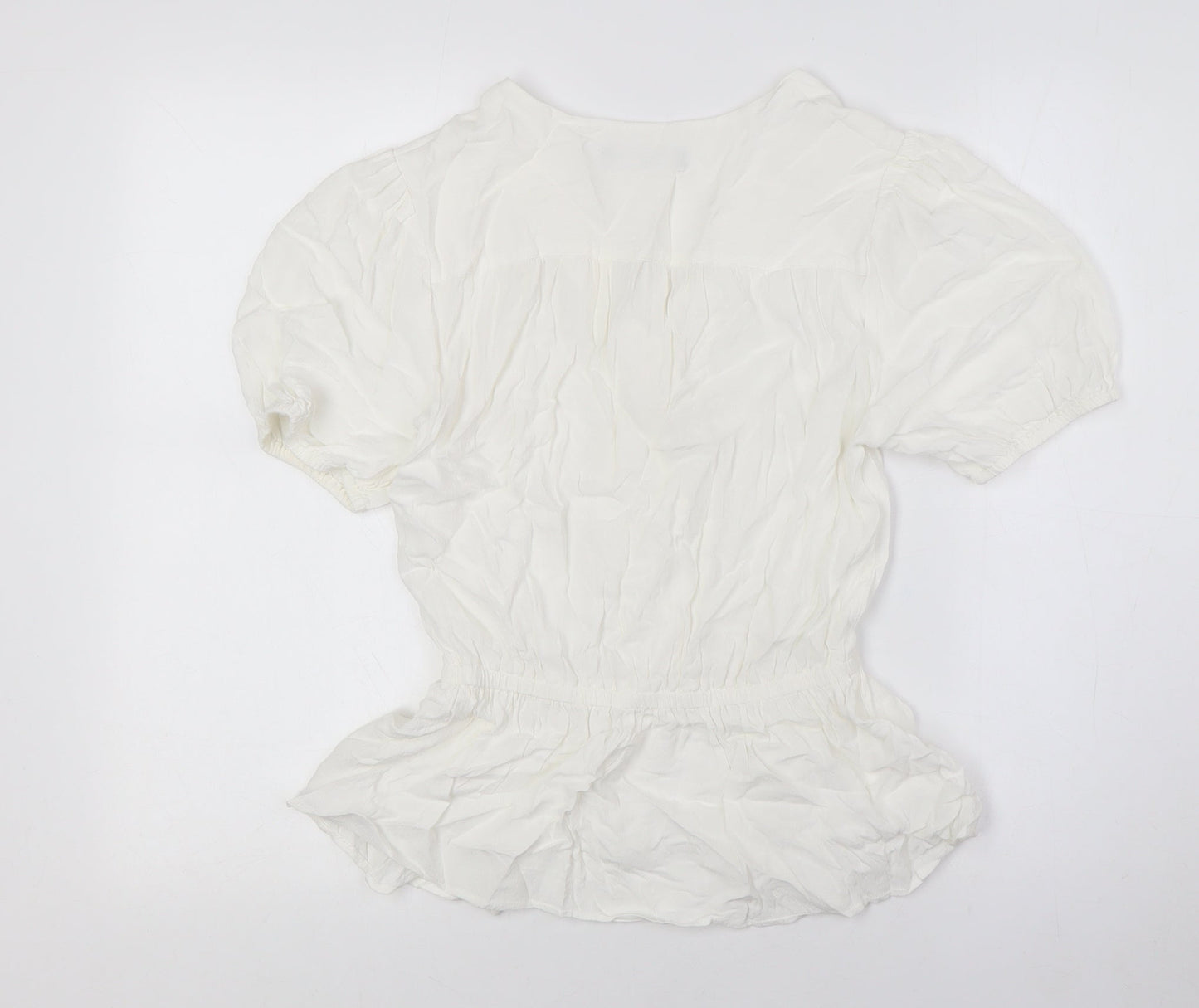 Womens UK Size 8 Marks and Spencer Ivory Basic Button-Up
