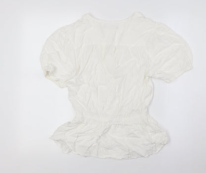 Womens UK Size 8 Marks and Spencer Ivory Basic Button-Up
