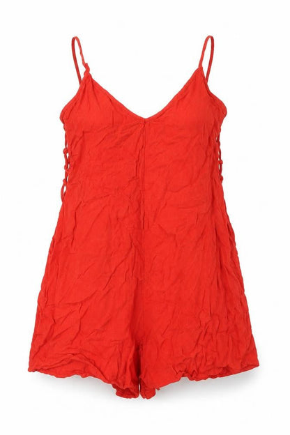 Womens UK Size S Stradivarius One-Piece Orange Playsuit