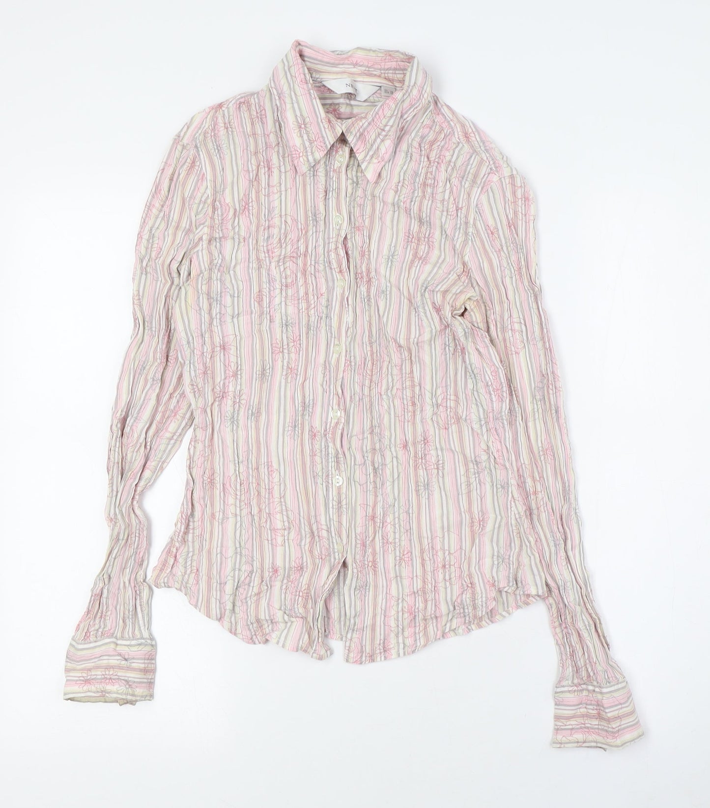 Womens UK Size 12 NEXT Multicoloured Basic Button-Up