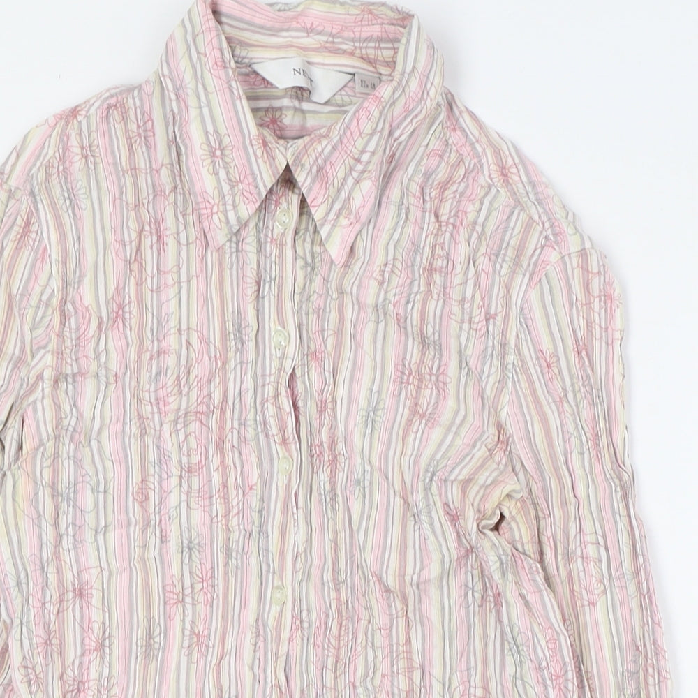 Womens UK Size 12 NEXT Multicoloured Basic Button-Up