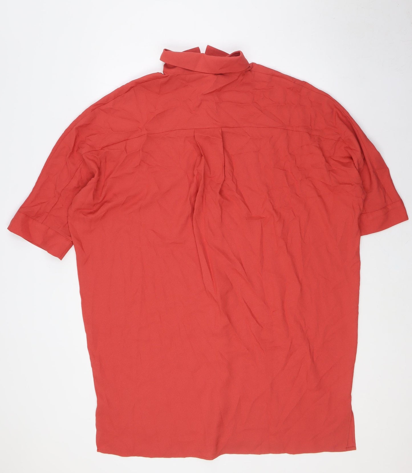 WYNNE LAYERS Womens Orange Polyester Basic Button-Up Size S Collared