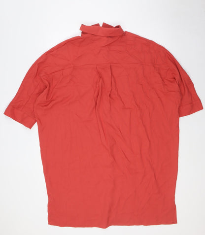 WYNNE LAYERS Womens Orange Polyester Basic Button-Up Size S Collared