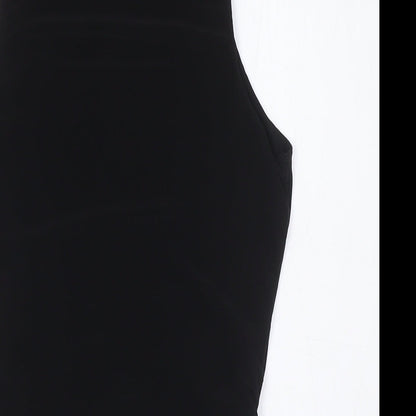 PRETTYLITTLETHING Womens Black Polyester Bodysuit One-Piece Size 8 Snap