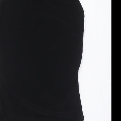 PRETTYLITTLETHING Womens Black Polyester Bodysuit One-Piece Size 8 Snap