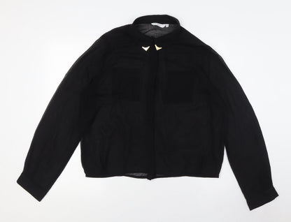 Womens UK Size 16 New Look Black Basic Button-Up
