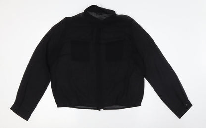 Womens UK Size 16 New Look Black Basic Button-Up