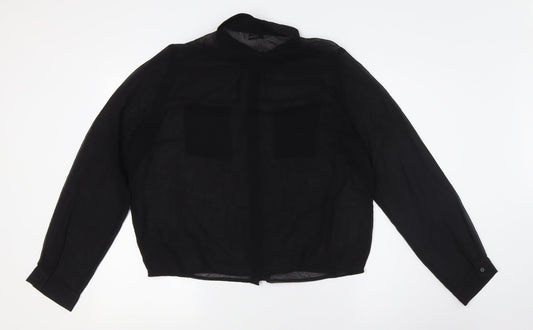 Womens UK Size 16 New Look Black Basic Button-Up
