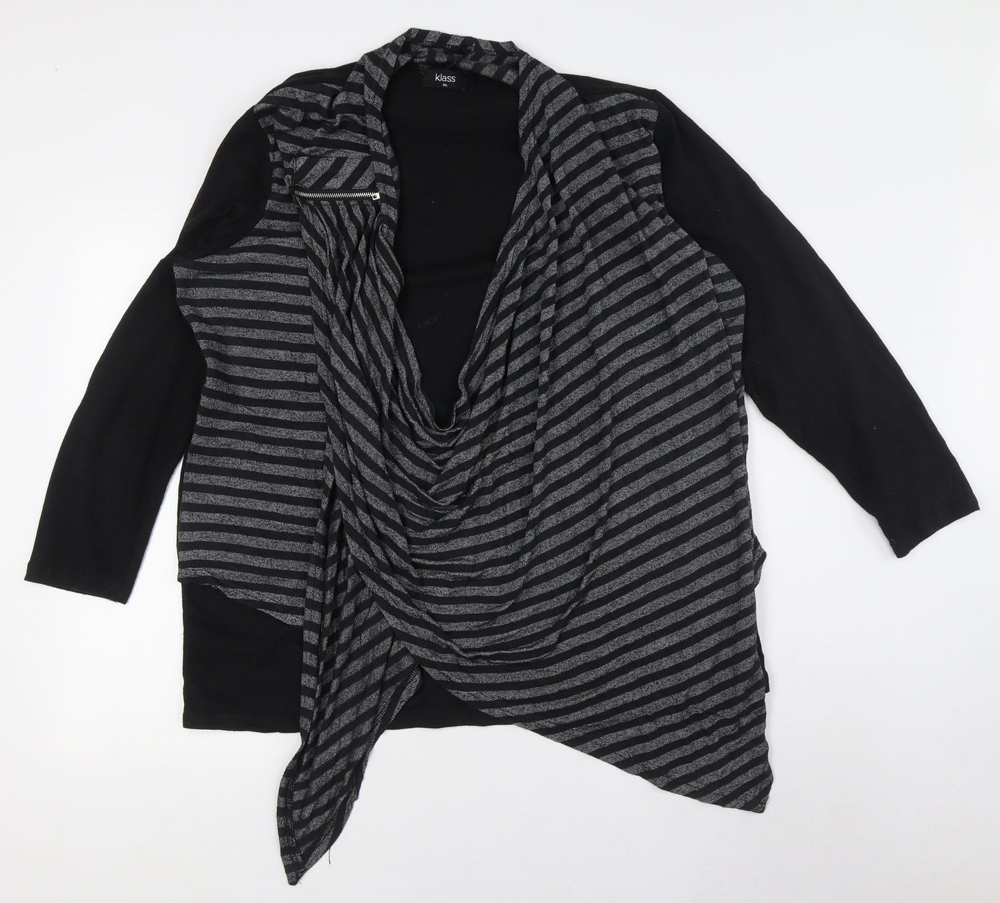 Womens UK Size 2XL Klass Black Basic Button-Up