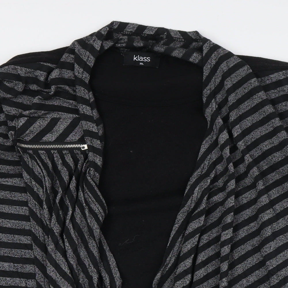 Womens UK Size 2XL Klass Black Basic Button-Up