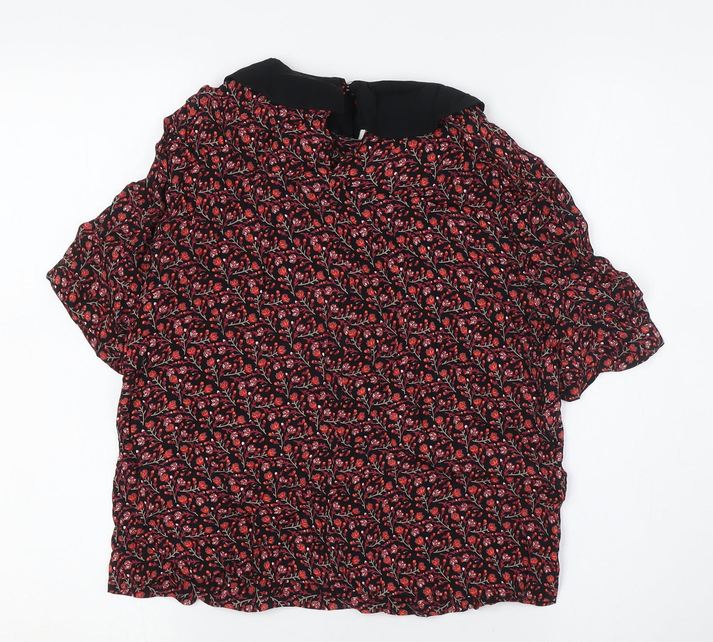 Womens UK Size 8 Topshop Black Basic Button-Up