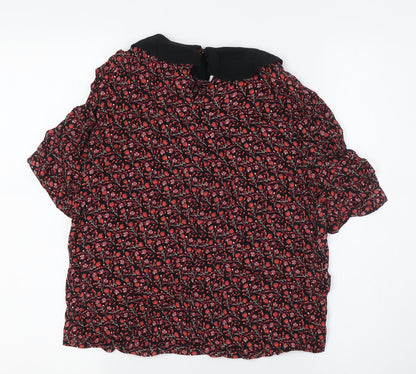 Womens UK Size 8 Topshop Black Basic Button-Up