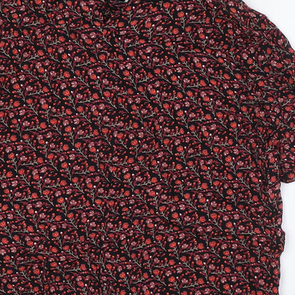 Womens UK Size 8 Topshop Black Basic Button-Up