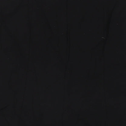 Country Casuals Womens Black Viscose A-Line Skirt Size 14 Zip