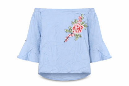 Womens UK Size 10 Stella Blue Basic Button-Up