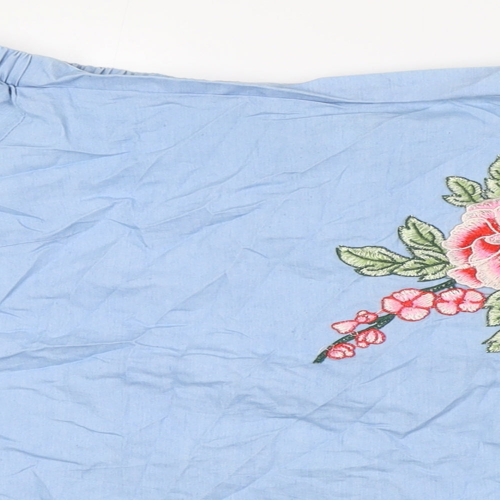 Womens UK Size 10 Stella Blue Basic Button-Up