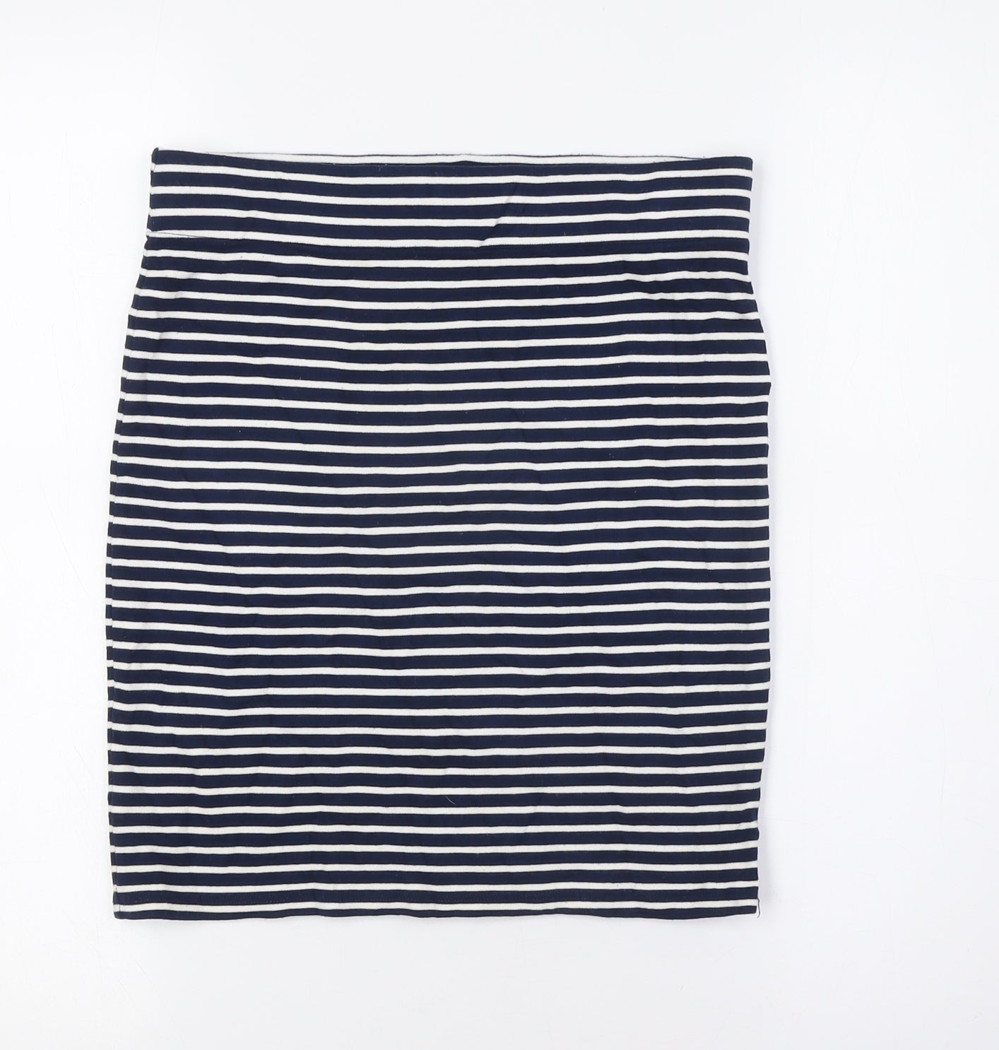 Jack Wills Womens Blue Striped Viscose A-Line Skirt Size 10