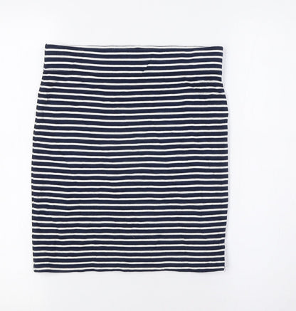 Jack Wills Womens Blue Striped Viscose A-Line Skirt Size 10