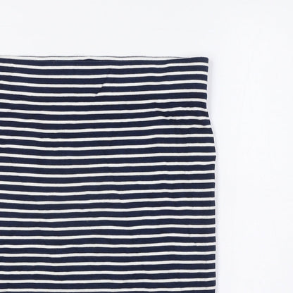 Jack Wills Womens Blue Striped Viscose A-Line Skirt Size 10