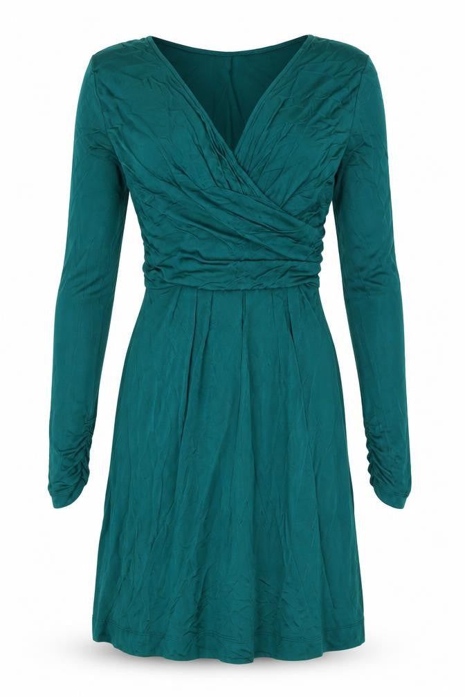 Great Plains Womens Green Viscose A-Line Size XS V-Neck Zip