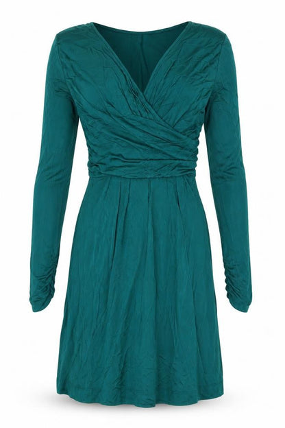 Great Plains Womens Green Viscose A-Line Size XS V-Neck Zip