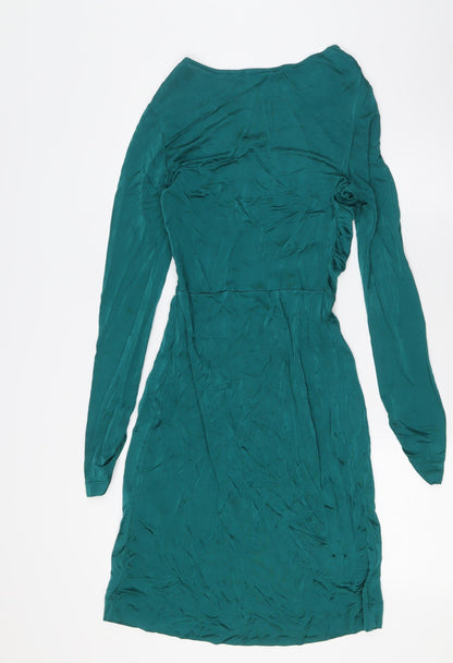 Great Plains Womens Green Viscose A-Line Size XS V-Neck Zip