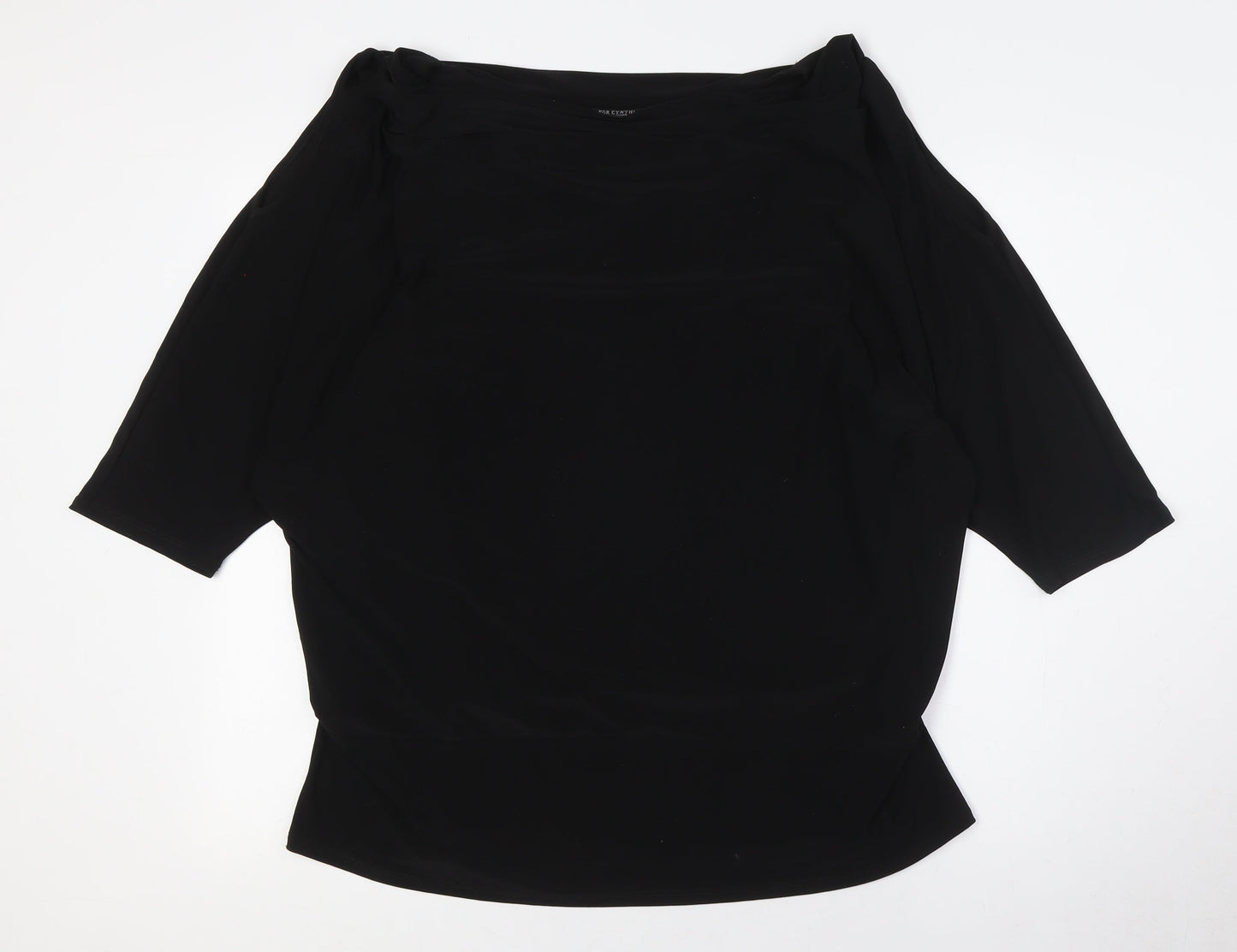 Womens UK Size XL For Cynthia Black Basic Button-Up
