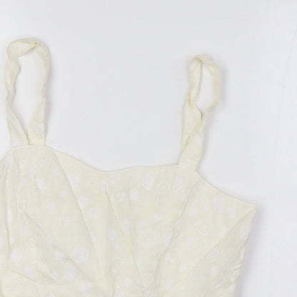 Womens UK Size 12 Kaliko Ivory Camisole Button-Up