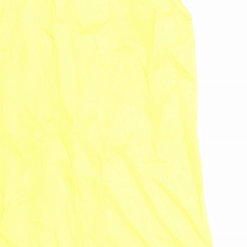 Marks and Spencer Womens Yellow Linen Shift Size 10 Boat Neck Button