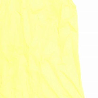 Marks and Spencer Womens Yellow Linen Shift Size 10 Boat Neck Button
