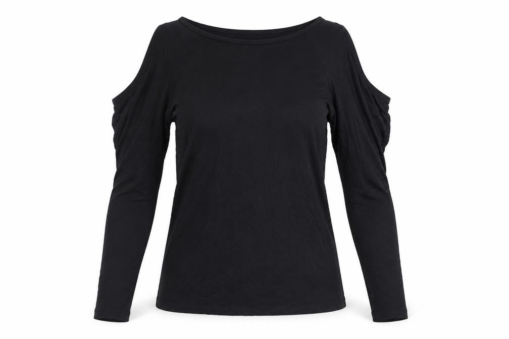 Womens UK Size S Sisley Black Basic T-Shirt