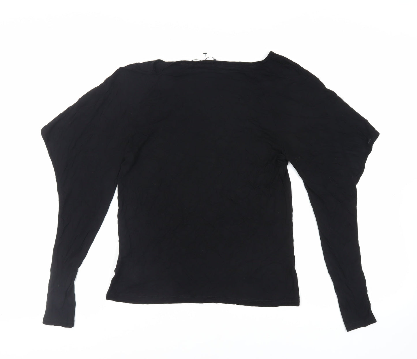 Womens UK Size S Sisley Black Basic T-Shirt