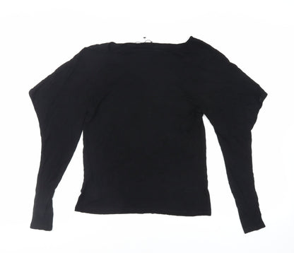 Womens UK Size S Sisley Black Basic T-Shirt